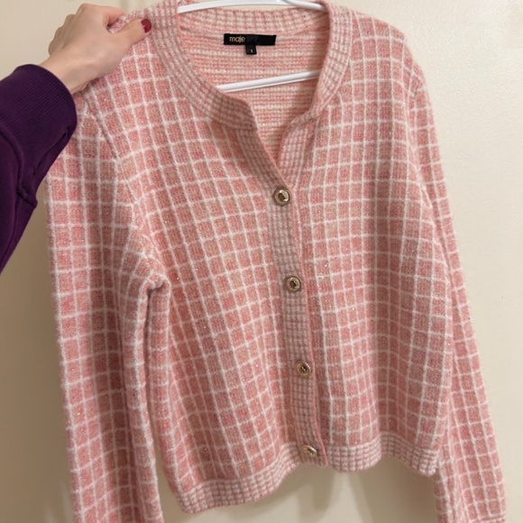 Maje Malo tweed check cardigan - Picture 4 of 4